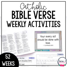 Load image into Gallery viewer, Catholic Bible Verses for the Year Bible Lessons Kids Activities
