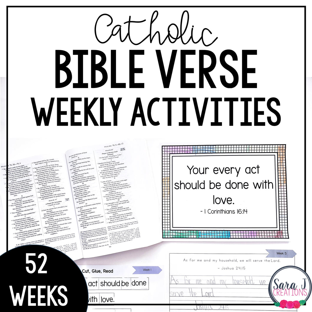 Catholic Bible Verses for the Year Bible Lessons Kids Activities