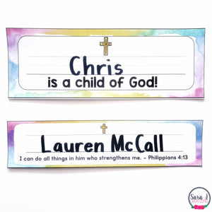 Catholic Desk Name Tags Classroom Decor