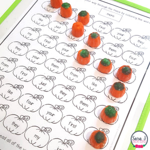 October Pumpkin Editable Fall Maze for Sight Words