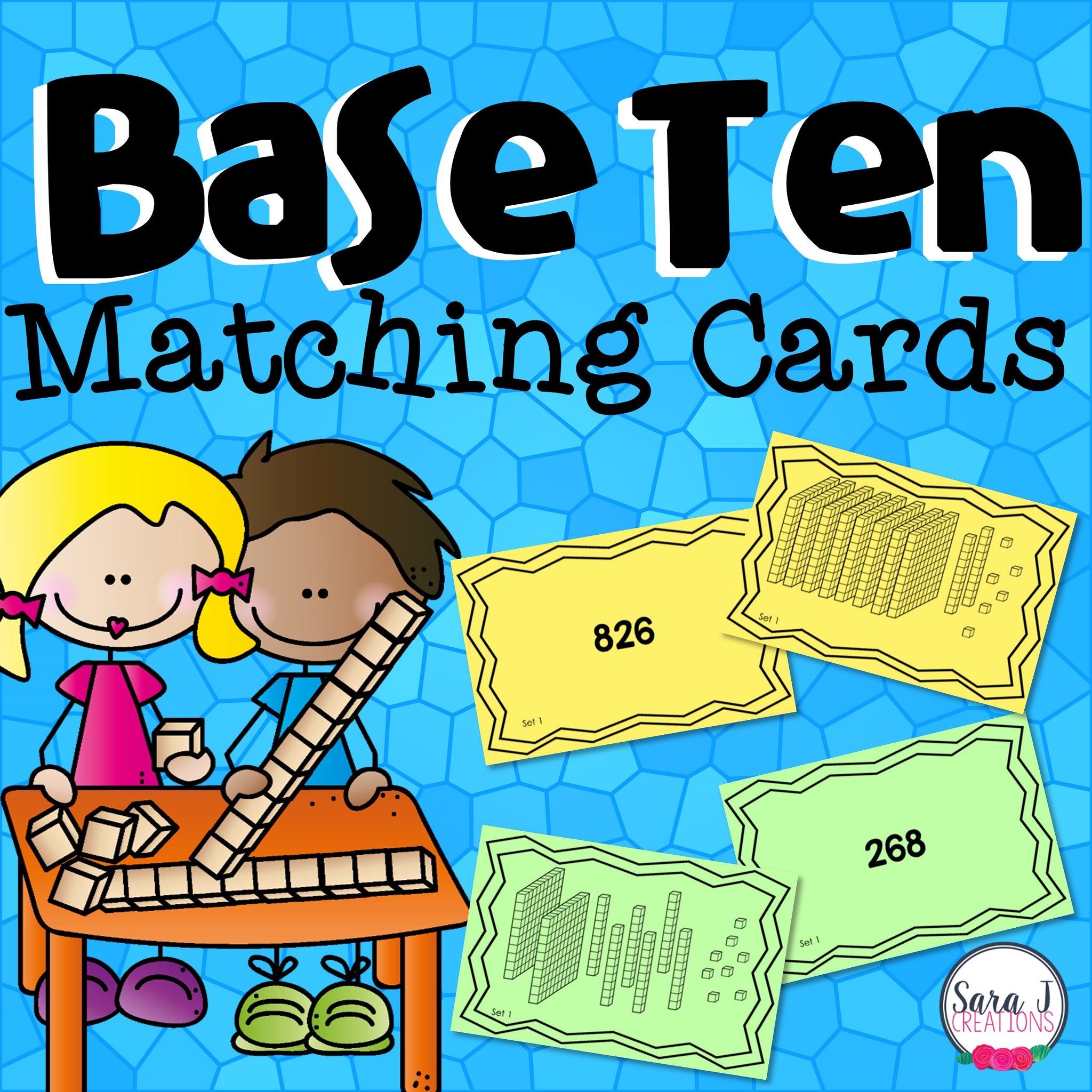 Base Ten Game Card Base Ten Matching Cards Place Value – Sara J Creations