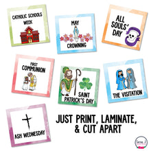 Load image into Gallery viewer, Catholic Calendar Cards for the Liturgical Year Classroom Decor
