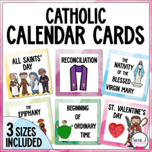 Load image into Gallery viewer, Catholic Calendar Cards for the Liturgical Year Classroom Decor
