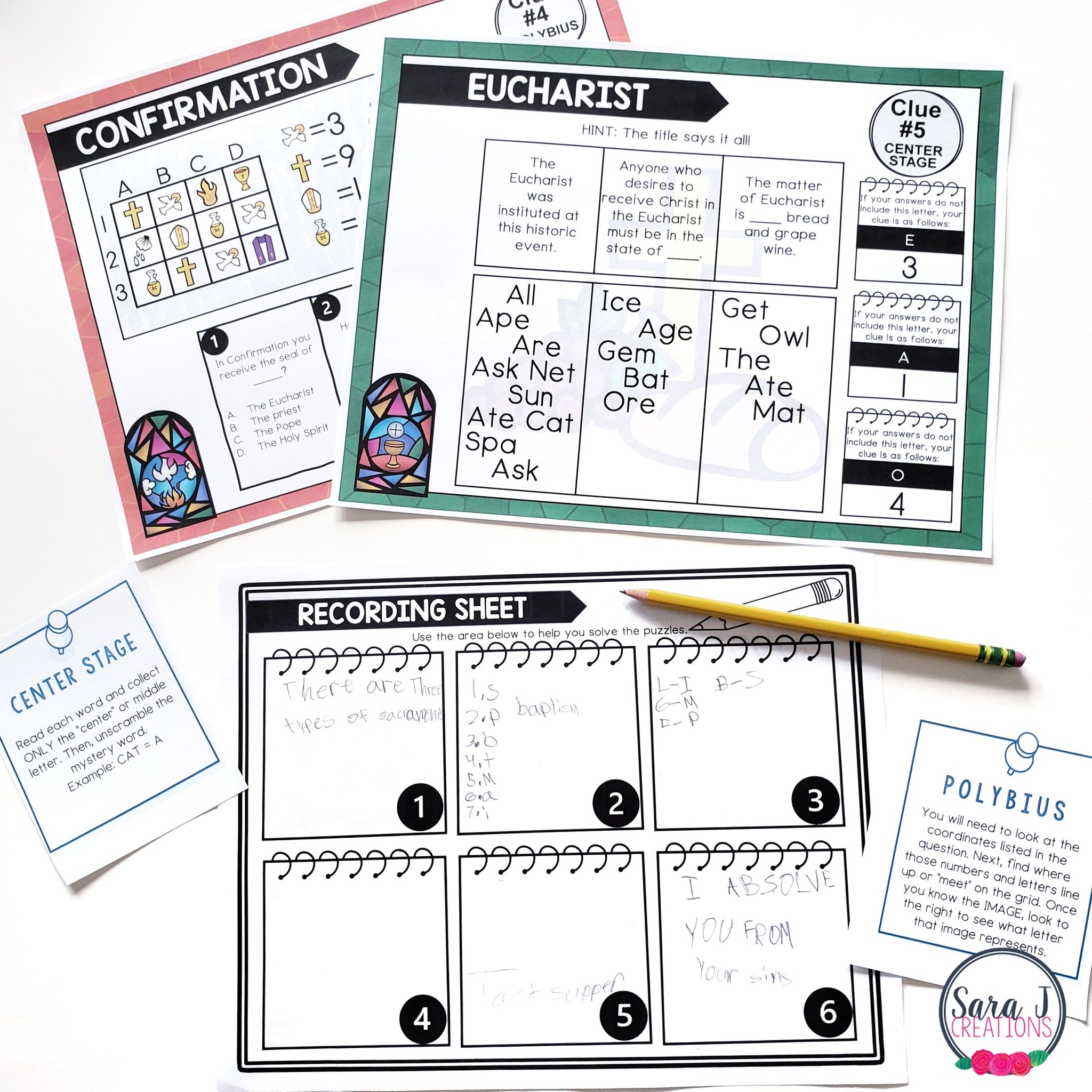 Catholic Secret Code Catholic Escape Room Seven Sacraments – Sara J Creations