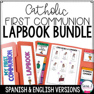 First Communion Lapbook BUNDLE in Spanish & English Eucharist Parts of the Mass