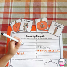 Load image into Gallery viewer, Catholic Halloween Saint Pumpkin Matching Activity
