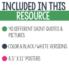 Load image into Gallery viewer, Catholic Saint Quotes Posters Catholic Classroom Decor All Saints Day Decor
