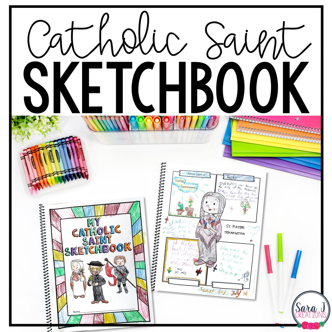 Catholic Saints Sketchbook (Coloring Book for Big Kids)