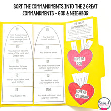 Load image into Gallery viewer, Ten Commandments Catholic Lapbook
