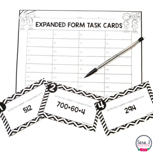 Expanded Form to 1,000 Task Cards