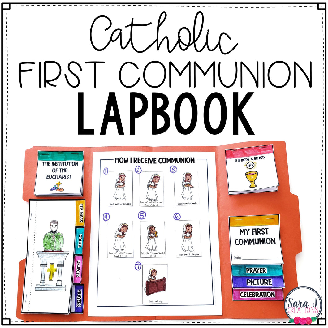 First Communion Lapbook Catholic Eucharist