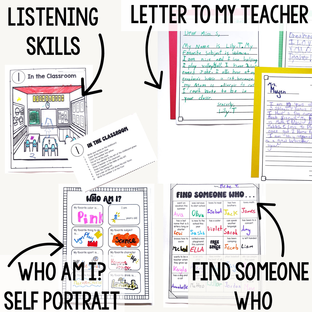 Get to Know You Activities for Back to School – Sara J Creations