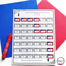 Load image into Gallery viewer, Summer Mazes Editable Sight Word Games for Memorial Day, Flag Day &amp; 4th of July
