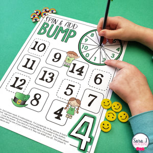 St. Patrick's Day BUMP Math Games Addition Fact Fluency