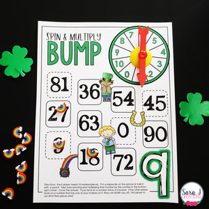 St. Patrick's Day Multiplication Math BUMP Games