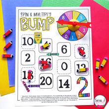 Load image into Gallery viewer, Beginning of the Year Math Games Multiplication Bump Games for Back to School
