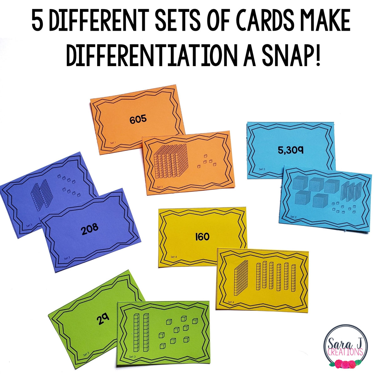 Base Ten Game Card Base Ten Matching Cards Place Value – Sara J Creations