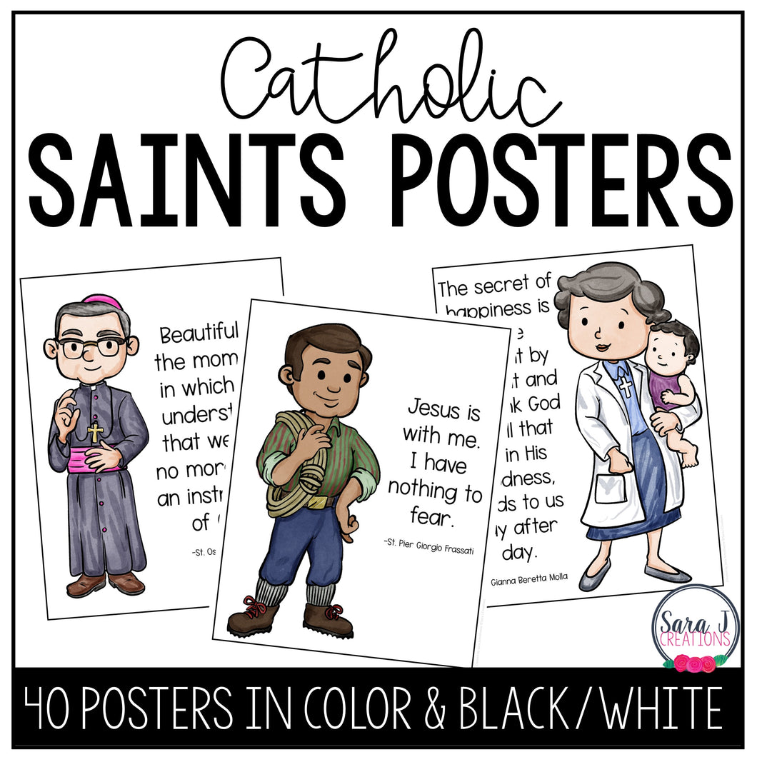 Catholic Saint Quotes Posters Catholic Classroom Decor All Saints Day Decor