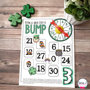St. Patrick's Day Multiplication Math BUMP Games
