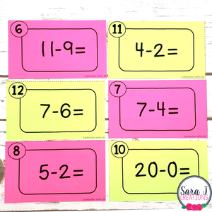 Subtraction within 20 Task Cards