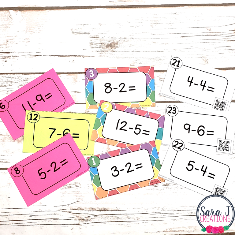 Subtraction within 20 Task Cards – Sara J Creations