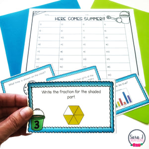 Summer Math Task Cards 2nd Grade