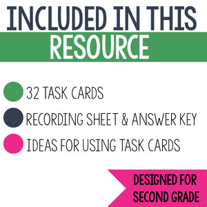 Summer Math Task Cards 2nd Grade