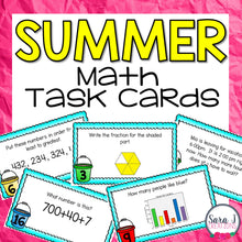 Load image into Gallery viewer, Summer Math Task Cards 2nd Grade
