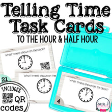 Load image into Gallery viewer, Telling Time to the Half Hour and Hour Task Cards
