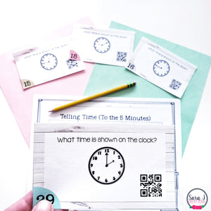 Telling Time to the 5 Minutes Task Cards