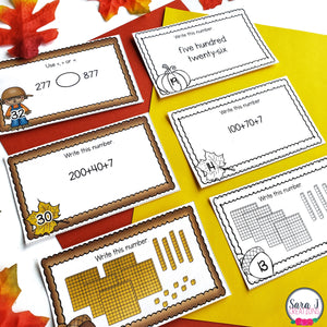 Fall Math Task Cards - Place Value – Sara J Creations
