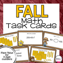 Load image into Gallery viewer, Fall Math Task Cards - Place Value
