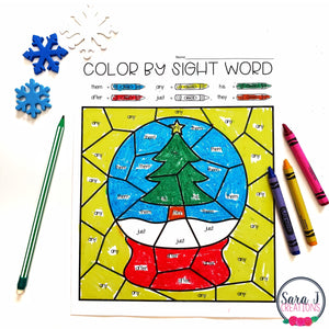 Editable Color by Sight Word - Winter Version
