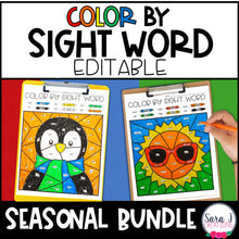 Load image into Gallery viewer, Color by Sight Word Seasonal BUNDLE Editable
