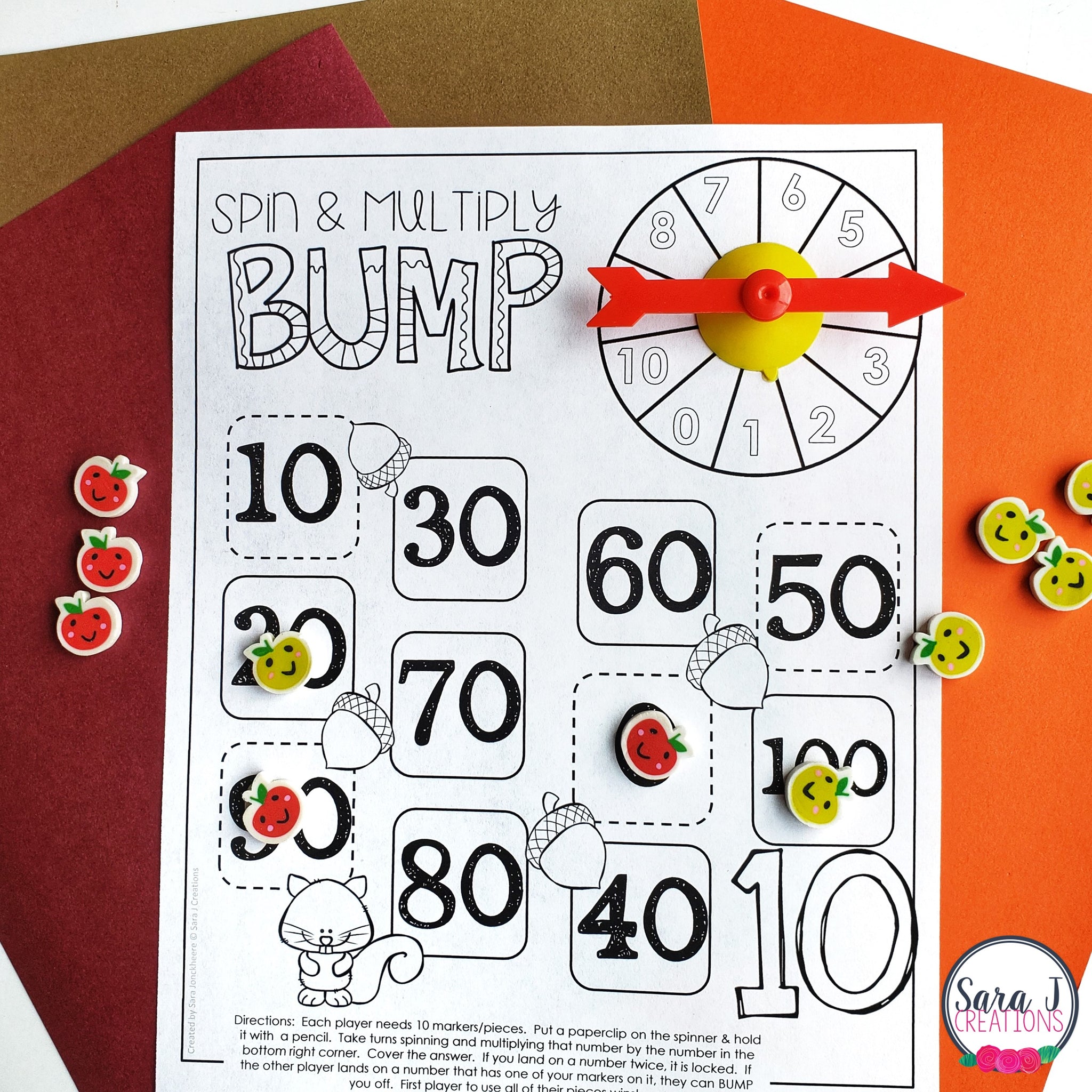 Fall Multiplication BUMP Games – Sara J Creations
