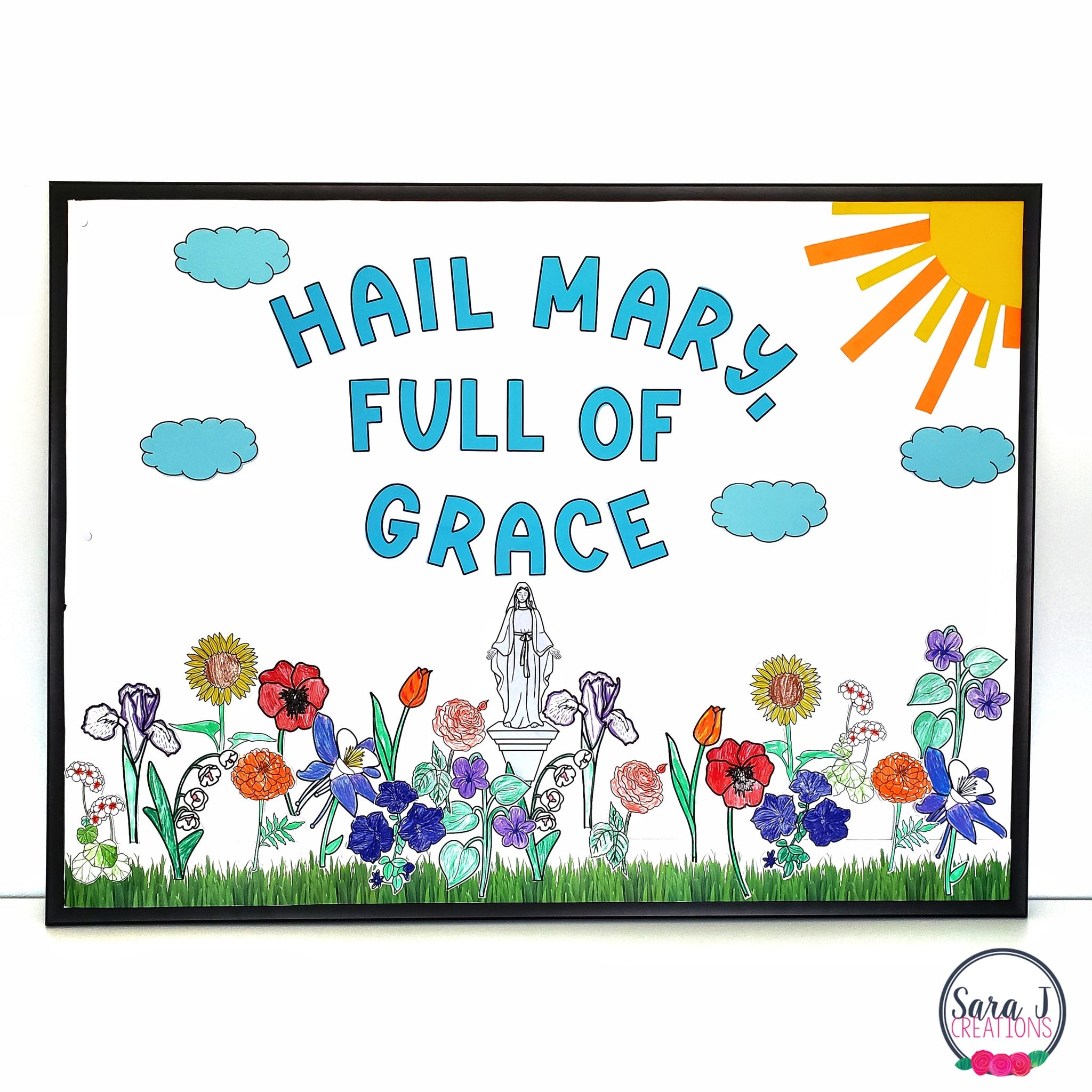 Spring Catholic Mary Garden Spring Catholic Bulletin Board – Sara J Creations