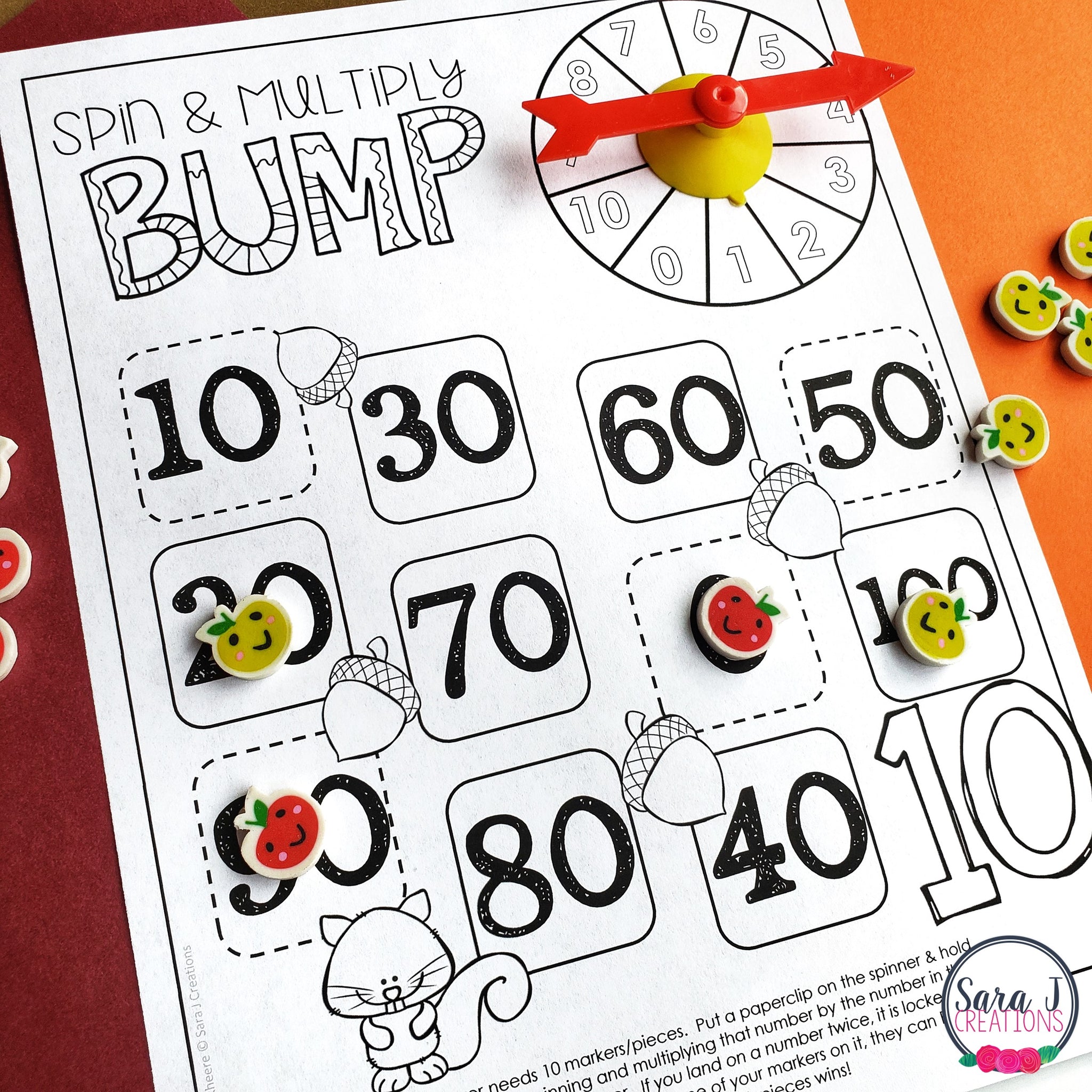 Fall Multiplication BUMP Games – Sara J Creations