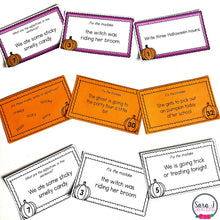 Load image into Gallery viewer, Halloween ELA Task Cards - Parts of Speech, Punctuation, Contractions
