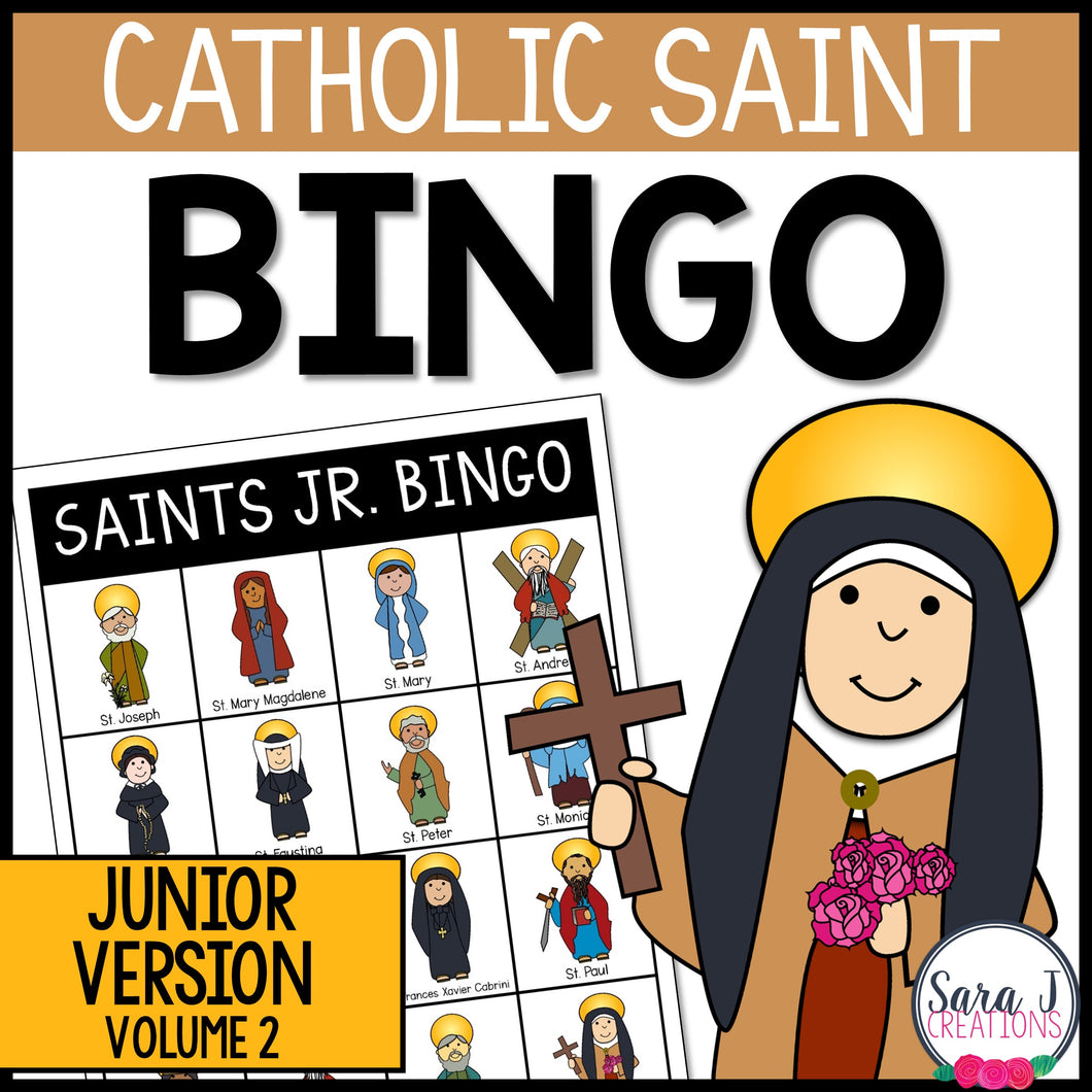 Catholic Saints Junior Bingo Volume 2