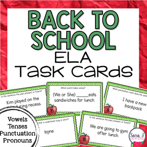 Back to School ELA Task Cards