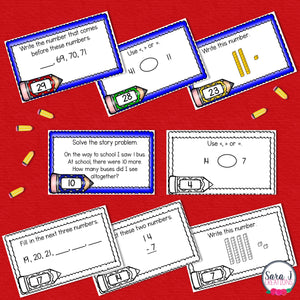 Back to School Math Task Cards