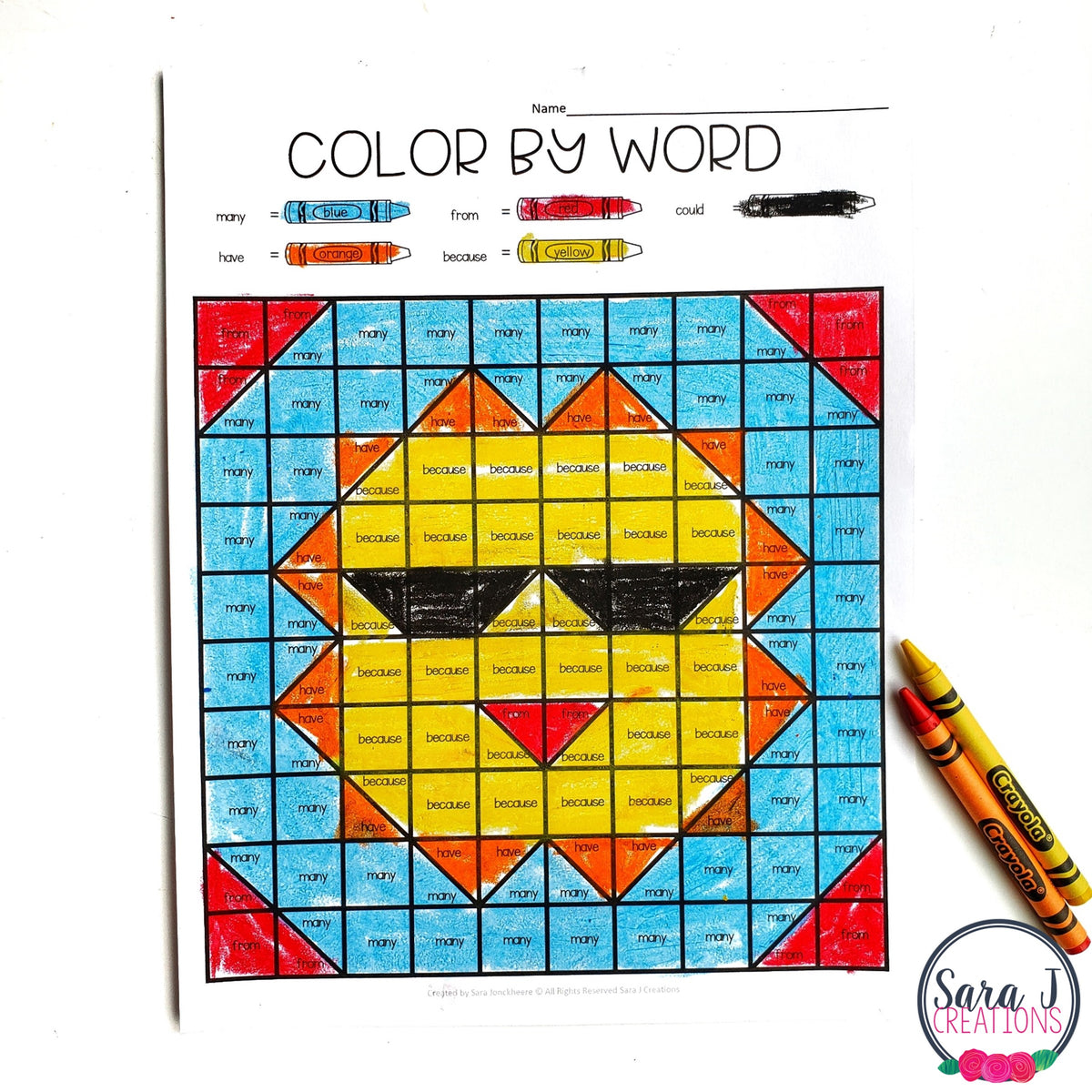Editable Color by Sight Word Mystery Picture - Summer Version – Sara J ...