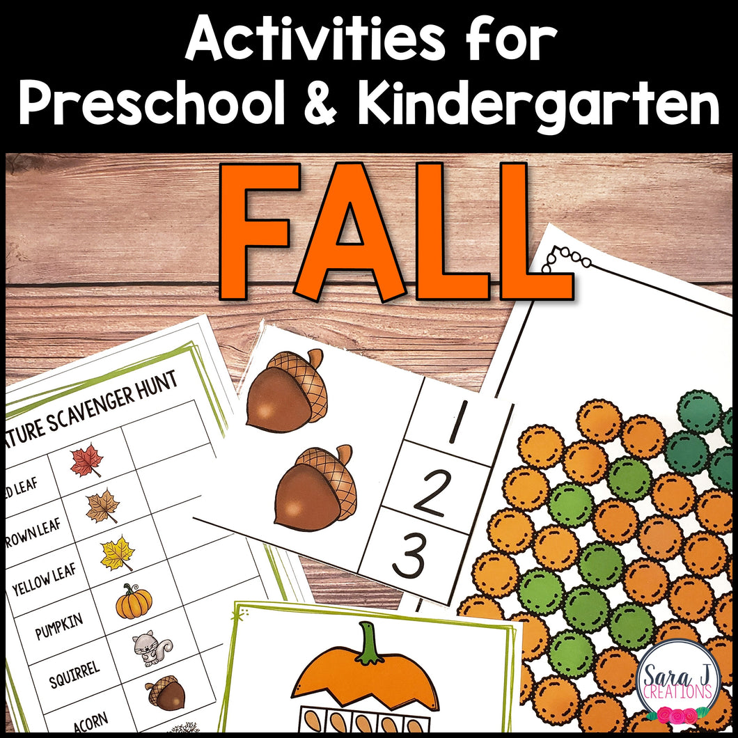 Fall Preschool Kindergarten Activities